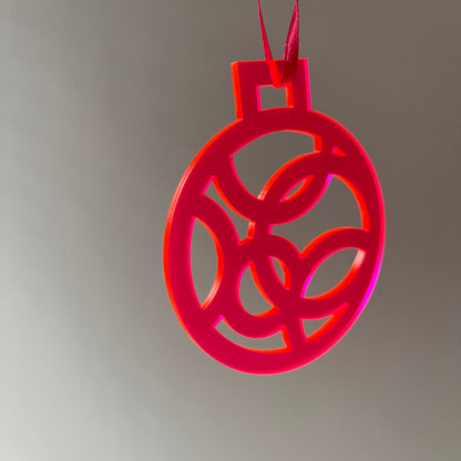 Kerstornament Bal Neon Roze (3 stuks)