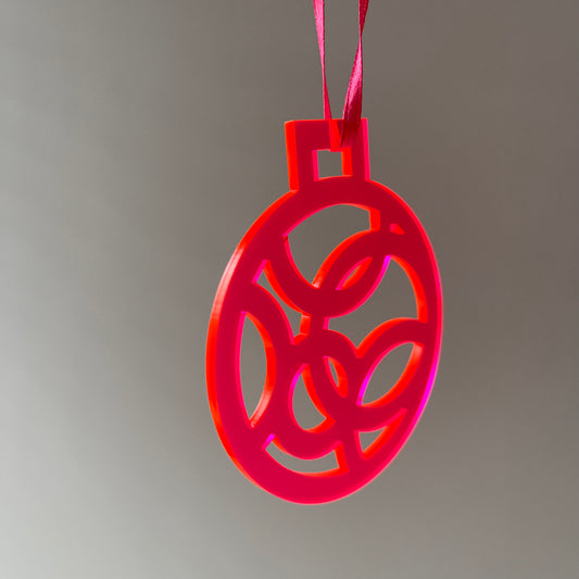 Kerstornament Bal Neon Roze (3 stuks)