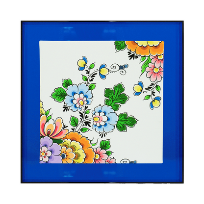 Delftsblauwe bloemen in kleur - 3
